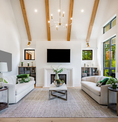 modern farmhouse living room used
